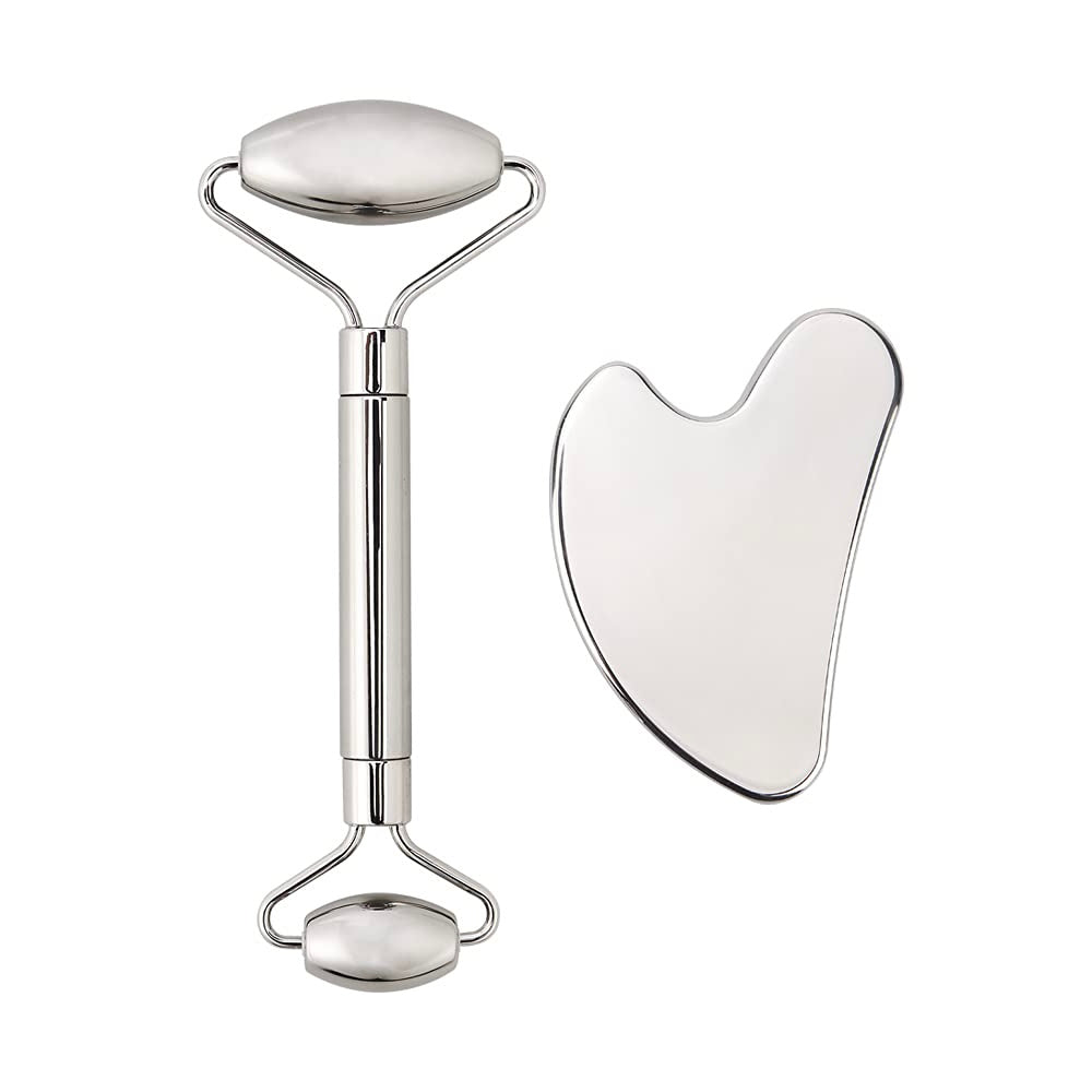 Gua Sha + Face Roller | Stainless steel